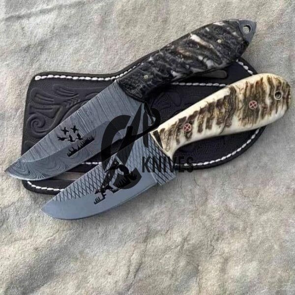 Custom Ram Horn Handle Cowboy Skinner Knives