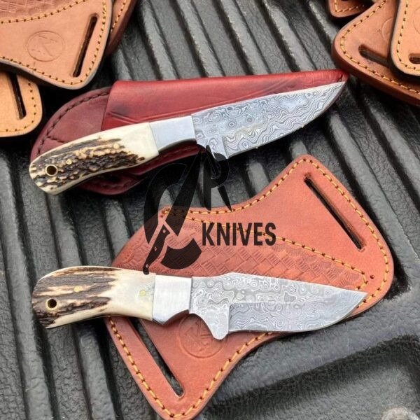Handmade Stag Horn Handle Cowboy Skinning Knives